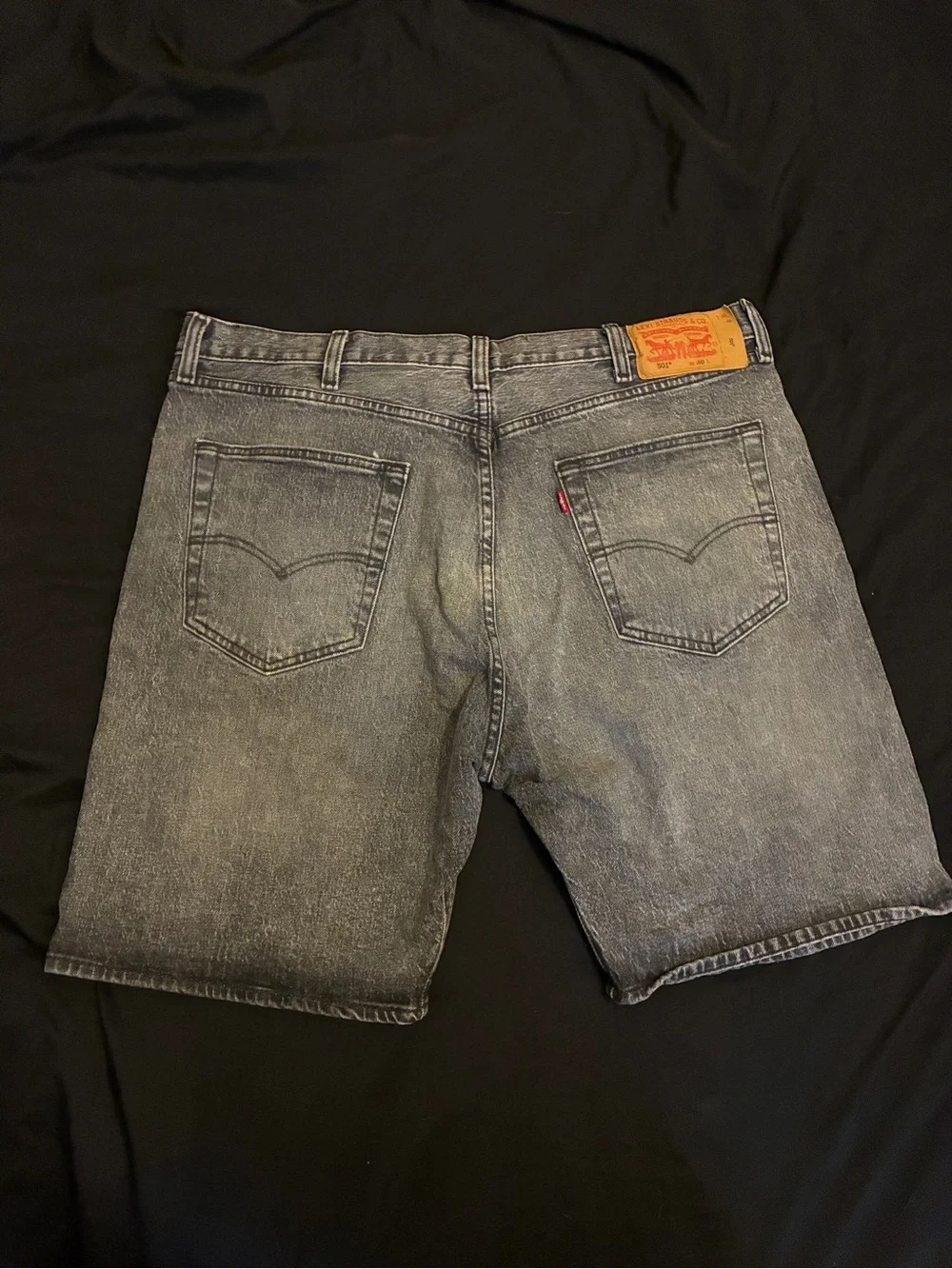 Levi's Faded Black/Grey Denim Shorts